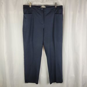 Talbots Curvy Navy Blue Stretch Ankle Trouser Pants Womens Size 12